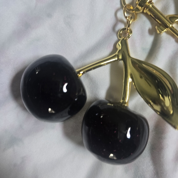 Accessories - Gold and Black Cherry Keychain